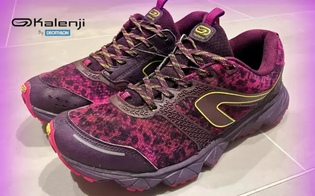 Kalenji Elio Women's Trail Running Shoes Size 7 - Purple/Pink, Good Condition