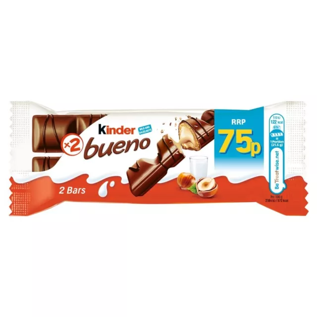 Kinder BUENO Milk Chocolate Bars 30 x 43g PMP Pack