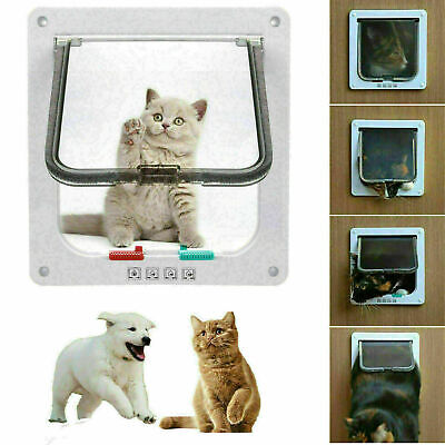Puerta para gato solapa para perro S/M/L/XL 4 vías puerta para gato gatos pequeños perros plástico