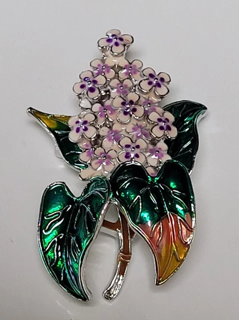 Broche Fleur Lilas Violet – Argenté – Bijou Fantaisie Pour Femme