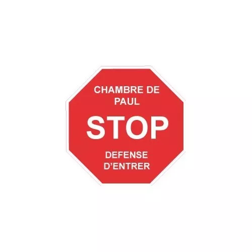 Stop Entrer Sticker Autocollant prénom au choix Prénom Chambre Enfant logo1