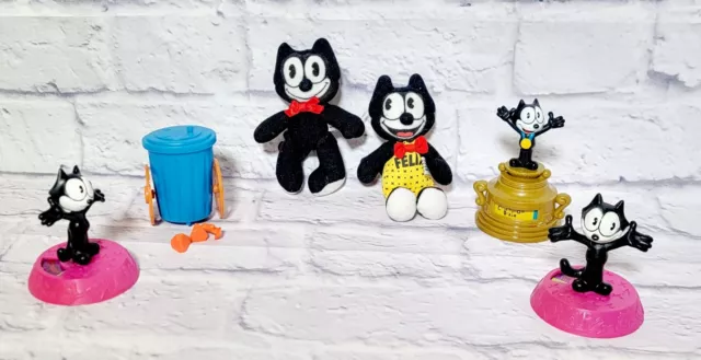 Large Felix the Cat Kids Meal Toy Lot Wendy's Burger King Plush Trophy Trash Can 2