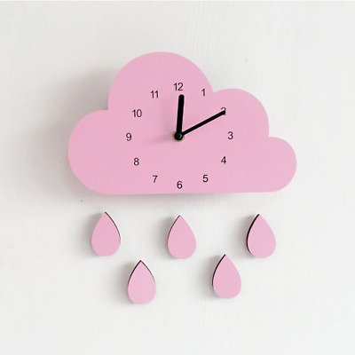 Reloj de nube de dibujos animados | Reloj de pared | Reloj de pared para decoración de guardería y niños | Reloj silencioso