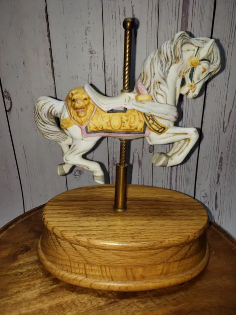 Vintage Musical Carousel Willetts Designs 1986 Porcelain Horse Music Box