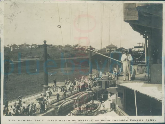 1925 Original photo HMS Hood Admiral Field Panama Canal British Empire cruise