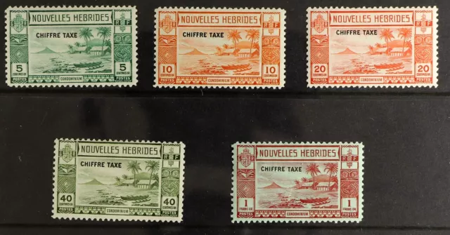 NEW HEBRIDES FRENCH 1938 Postage Due set, SG FD65/69, fine mint. (5)