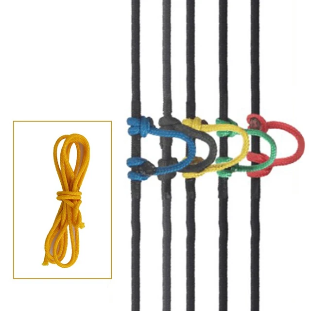 Durable D Loop Rope Archery Adjustable Bow String Increase Accuracy Nock Ring