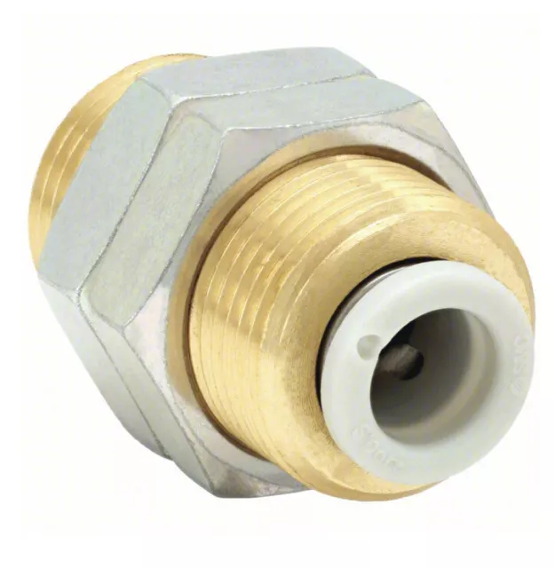 SMC KQ2E06-00A One-Touch Fitting, Bulkhead Union: Brass, Push-to-Connect 6mm-6mm