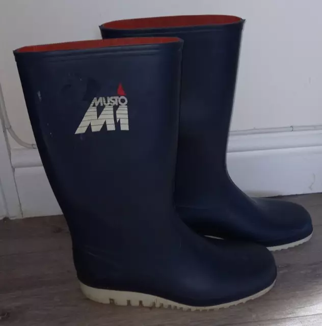 MUSTO M1 SAILING Soft Sole Suction Deck Wellies - Blue - UK Size 6