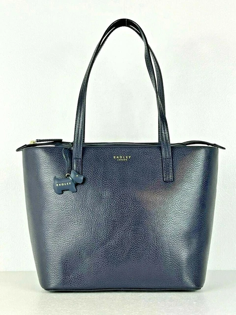 Radley mittlere bis große Schultertasche Arbeitstasche dunkelviolett Leder gebraucht