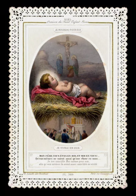 santino merlettato-holy card-canivet*LETAILLE pl.369 GESU' BAMBINO dip. a mano