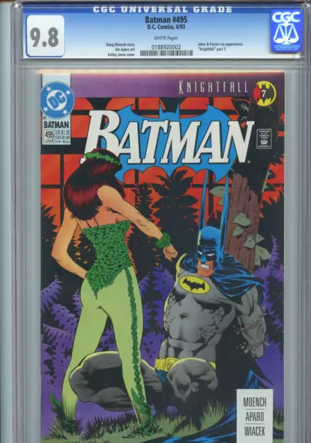 1993 Dc Comics Batman #495 Cgc 9.8 - Knightfall Part 7 - Joker / Poison Ivy App.
