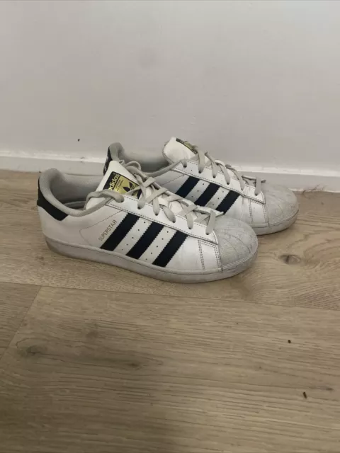 Adidas Superstar Men size 7 Cloud White and Core Black Shoes Low Top