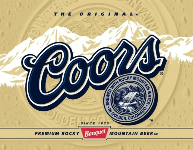 Coors Banquet Beer Bottle Label Tin Metal Sign - Golden, Colorado - Light Lager