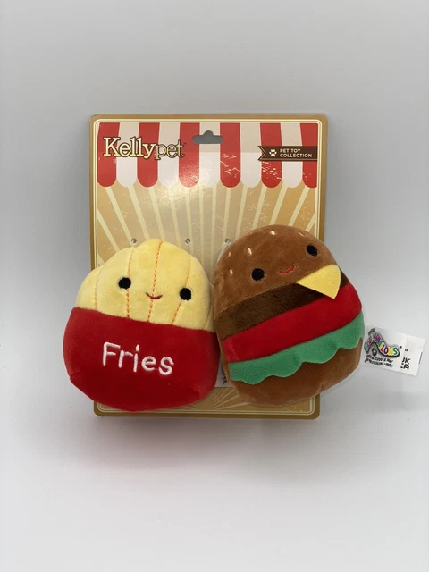 SQUISHMALLOW KELLYPET 4” Carl Burger Floyd Fries Squeaker Pet Dog Plush Toy NWT