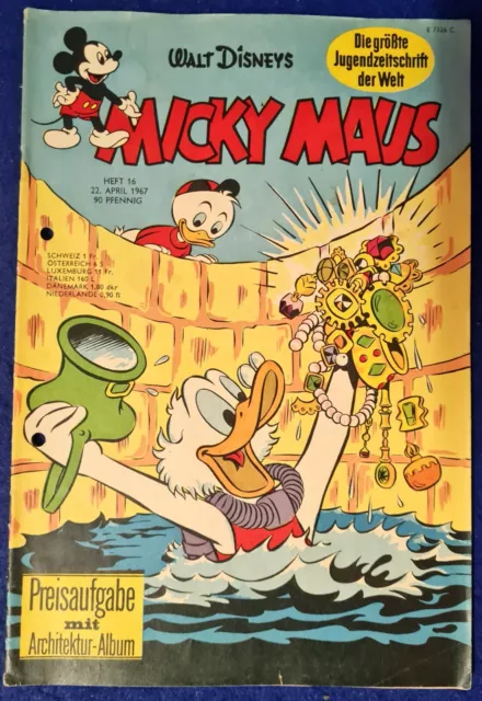 Micky Maus Heft Nr.16 1967 mit SB+GS guter Zustand (546)
