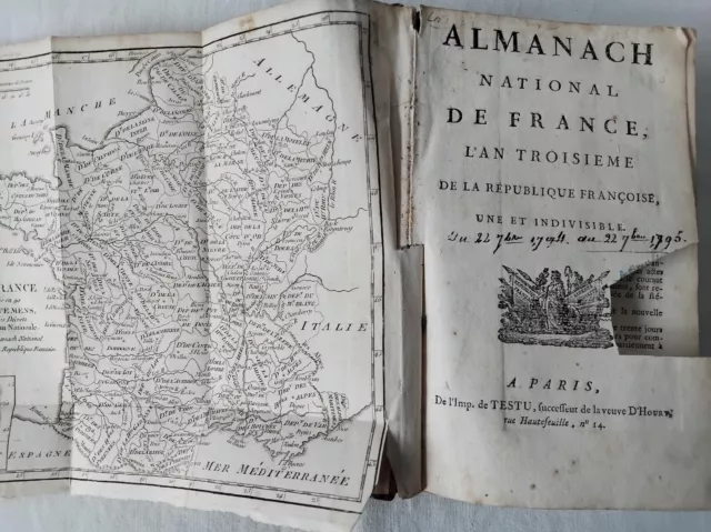 1794 Almanach National De France An Troisieme De La Republique Carte Revolution