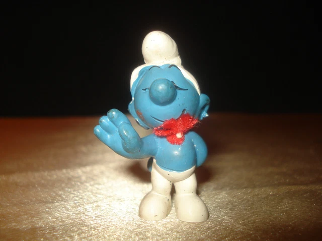 Schtroumpf Schleich Rare – Socle Italien, Années 80, Modèle 20009