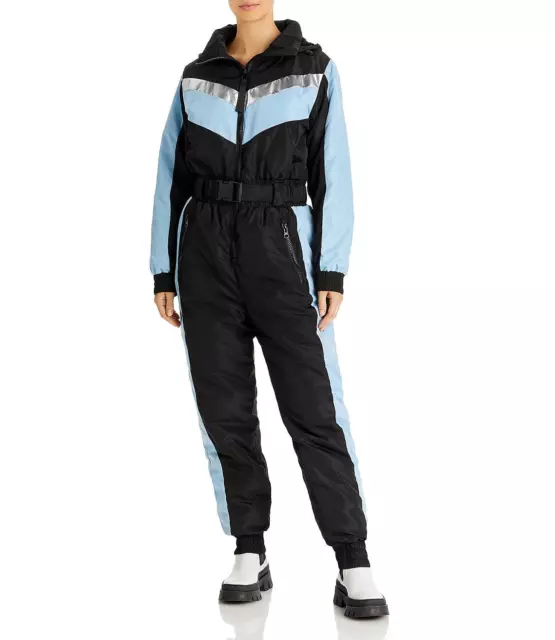 Aqua ESF17330 Women's Color Block Snowsuit, Black/Blue  Size MD