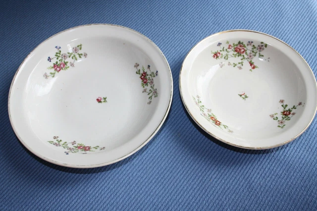 Lot Vaisselle Vintage Arcopal : Plat, Saladier Et Ravier à Fleurs Pétunias
