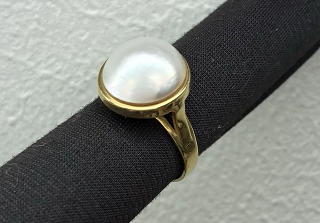 Bague En Or 18 Carats Sertie D'une Perle - Poids 0,83g - Magnifique Bijou D'Occasion