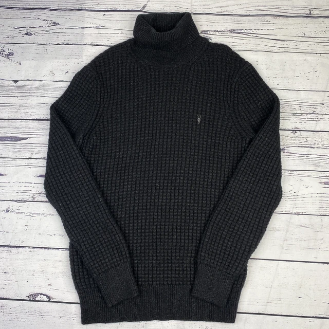 ALL SAINTS RAYNES Roll Neck Jumper Mens S Waffle Knit Wool Yak Blend Chunky £36.95 PicClick UK