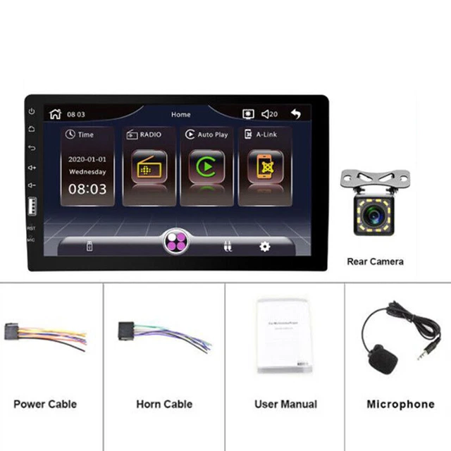 Carplay 1DIN 9 Inch Car Stereo FM AM Radio GPS Bluetooth MP5 Player 12LED Camera