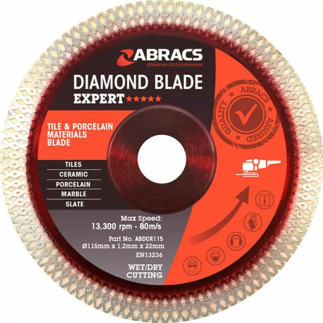 Abracs ABDCR115 X-Tech Tile & Porcelain Diamond Blade - 115 x 1.2 x 22mm