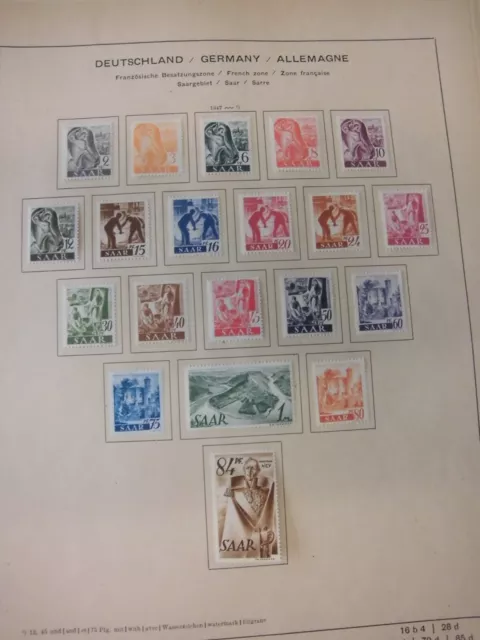 Sammlung Saarland 1947-1959 meist ungebraucht mit 239/54, 267/71 Heuss usw (828)