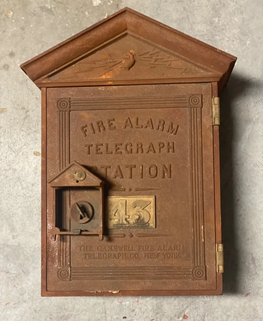 Gamewell Fire Alarm Telegraph Station Cast Iron Box ca. 1880 Gamewell Fire Alarm Telegraph Station Cast Iron Box ca. 1880