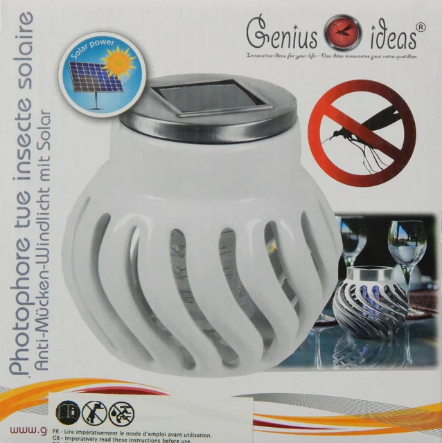 Solar Anti-Mücken-Windlicht mit Solar LED Deko Garten Dekoration Beleuchtung