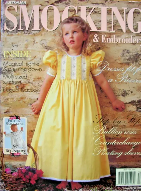 Australian SMOCKING & EMBROIDERY No.34 - Projects with Patterns Attached  VGC