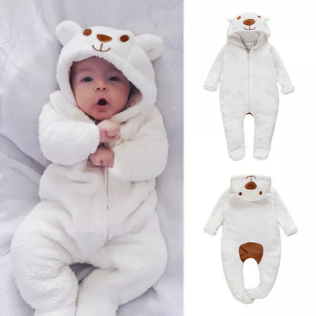 Tuta tutina con cappuccio neonato neonato bambino bambini orso bambino orso set abiti Regno Unito