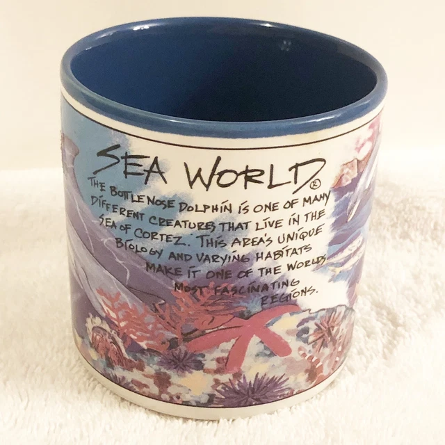 Vintage Sea World Coffee Cup  Bottle Nose Dolphin Mug  By J. Gotschalk