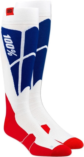 100% Hi-Side White Blue Performance Socks size Small-Medium