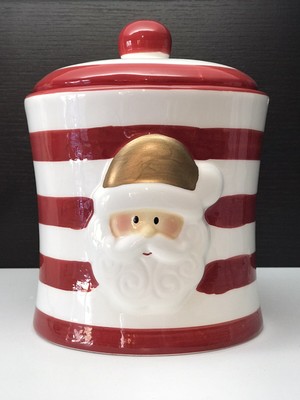 PABEN Scatola Babbo Natale biscottiera portadolci in Ceramica Smaltata Nàvel Alt cm 32,2 
