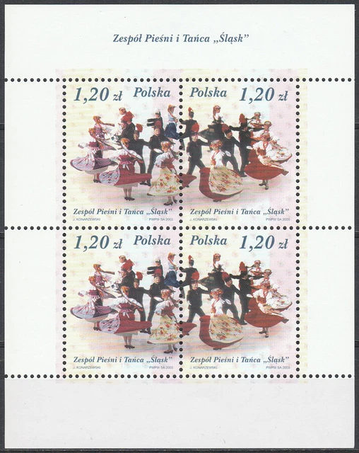 Poland 2003 - Polish folk music ensemble "Śląsk" - Fi bl 187 MNH**