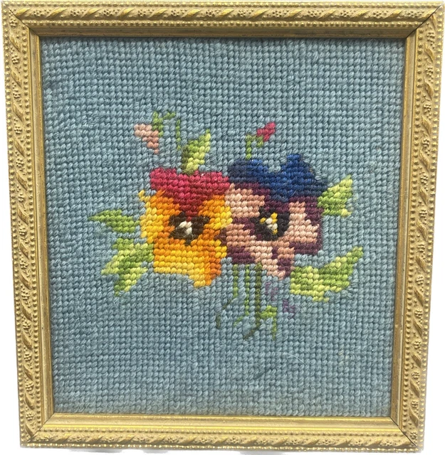 Hilo de aguja enmarcado floral de colección hecho a mano