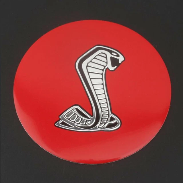 85MM Round Aluminum Badge Red Car Steering Wheel Cover Trim for Mustang Shelby