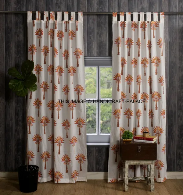 Indian Palm Tree Design Cotton Curtain Window Door Curtains Bedroom Curtain Set