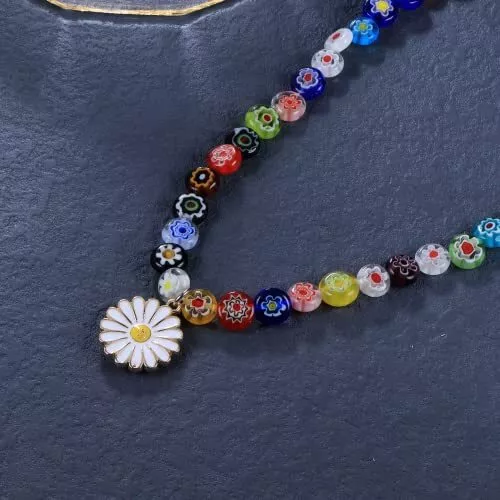 Adramata Collier de Perles Colorées pour Femmes Collier Boho Collier de Margu... 3