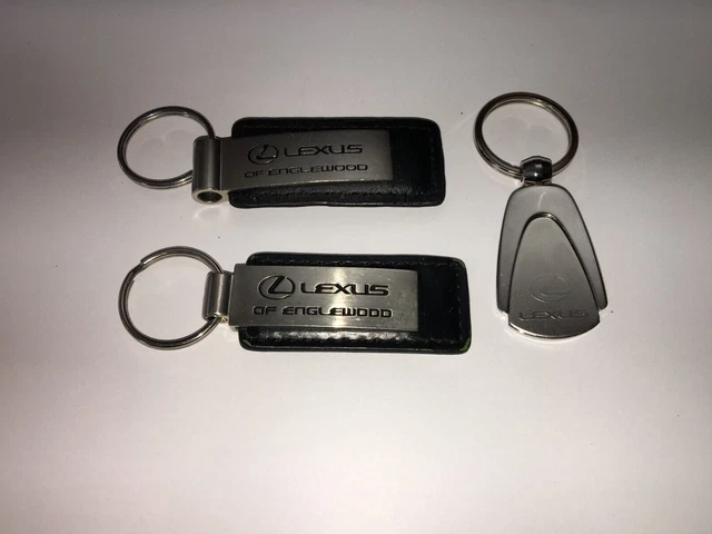 Three Lexus Leather & Metal Keychains, Key Rings  LS, GS, SC, ES
