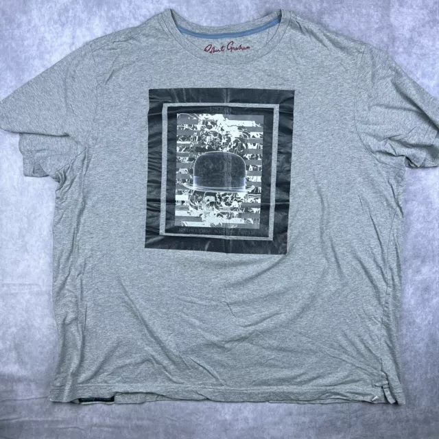 Robert Graham Skull T Shirt Mens 3XL Gray Graphic Print Rocker