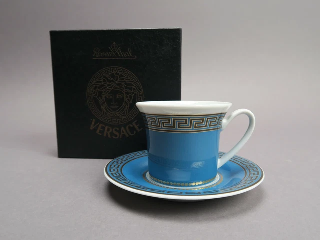 Rosenthal Versace Ikarus petrol Espressotasse Untertasse in OVP