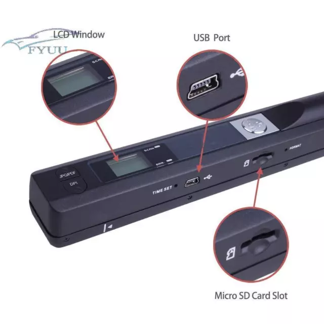 Portable Scanner Handheld Scanner Pen Scanner HD 900DPI Book Photo Scanning Pen 3