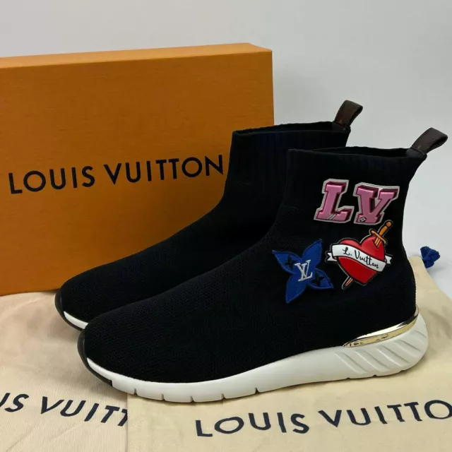 Louis Vuitton Black Knit Fabric Aftergame High-Top Sneakers Size 36 Louis  Vuitton