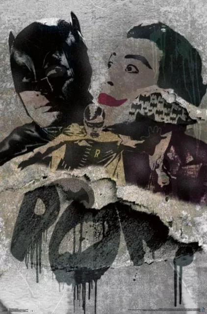 Batman - Joker / Robin / Batman - Adam West - Grunge - TV Poster - 22 in x 34 in