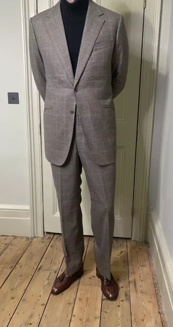 SAVILE ROW BESPOKE Check Cashmere & Wool Flannel Suit 42 -44 Chest 34 ...