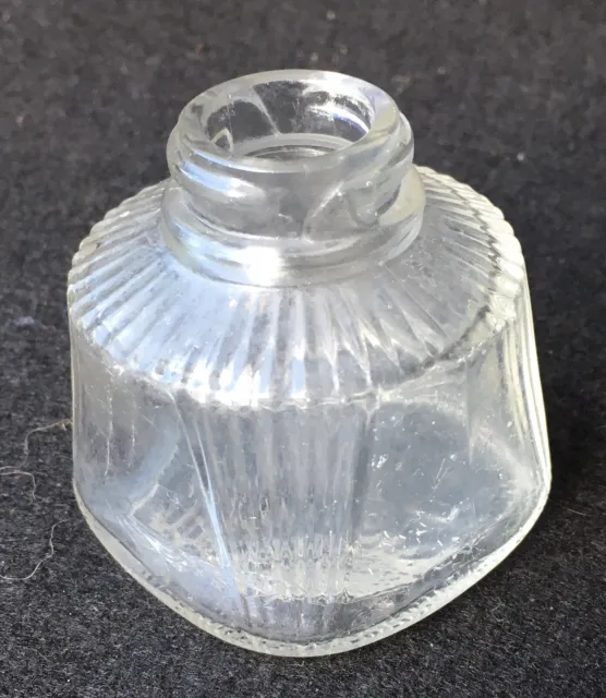 Vintage Ink Well Glass Bottle Parker Made In USA Unique Shape Collectible