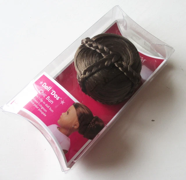 American Girl Chic Bun Brown Hair Do's Updo Crisscross Braids For 18" Dolls NIP 2